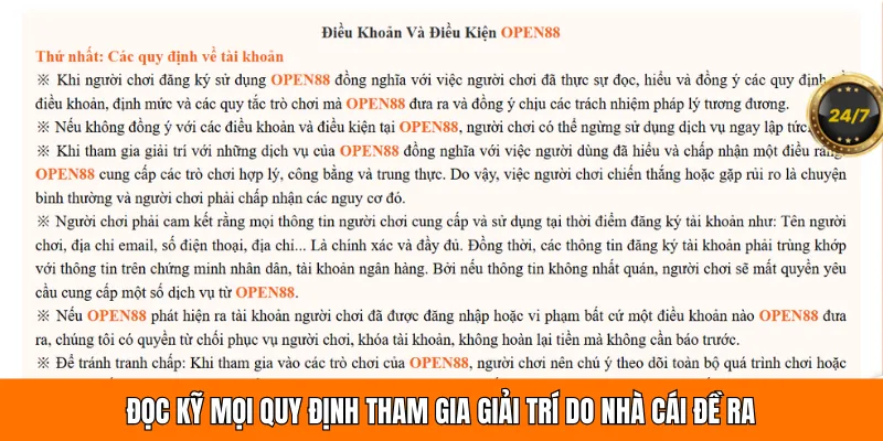 Đọc kỹ mọi quy định tham gia giải trí do nhà cái đề ra
